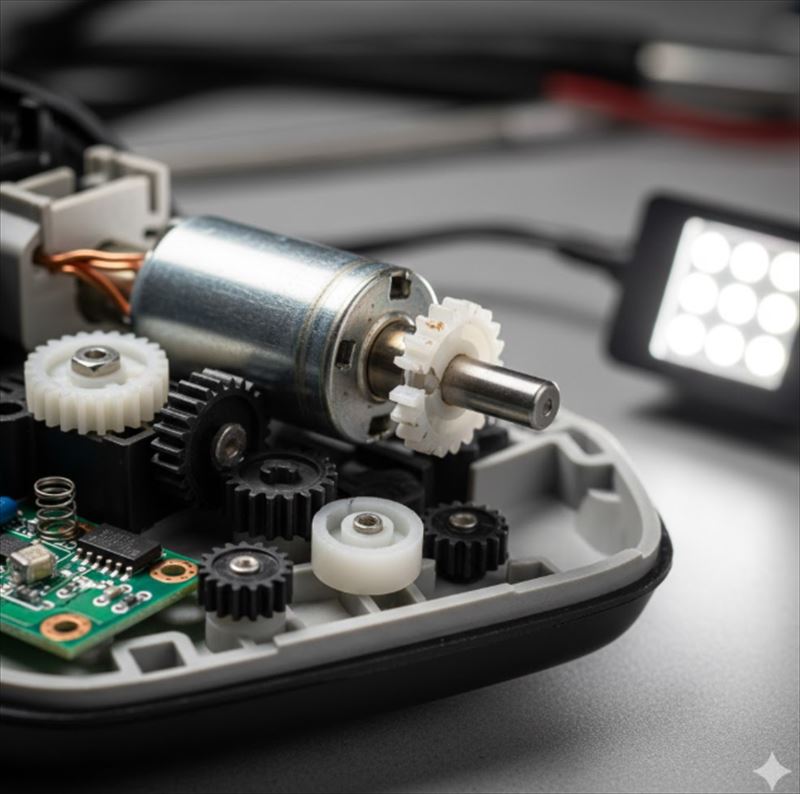 ドミラー 片方動かない モーター音