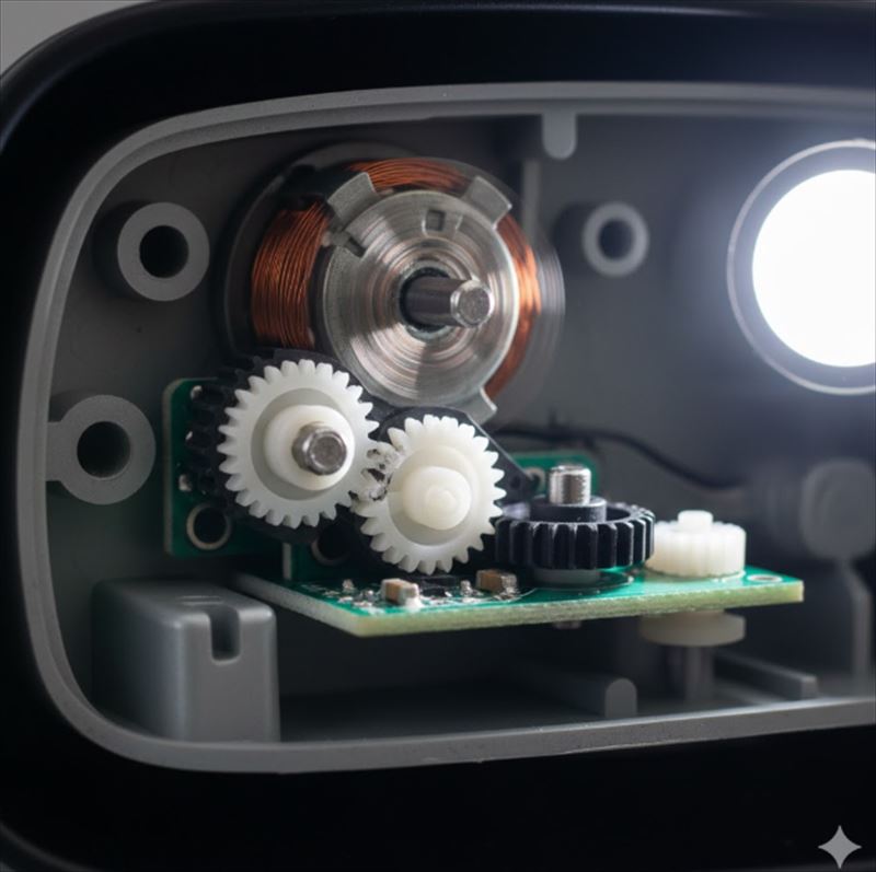 ドミラー 片方動かない モーター音